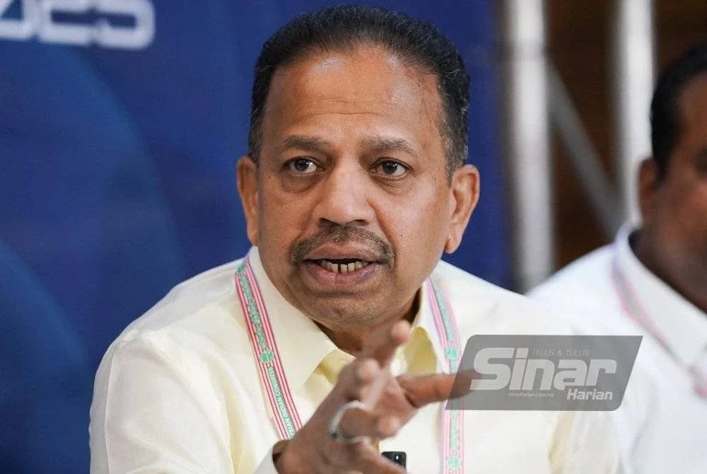 Vigneswaran pada sidang media selepas selesai Perhimpunan Agung Tahunan MIC ke-79 di IDCC pada Ahad. Foto Sinar Harian - ROSLI TALIB