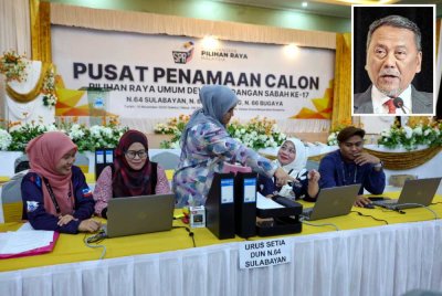 Sebanyak 23 parti politik bertanding dalam PRN Sabah pada kali ini. Gambar kecil: Ramlan