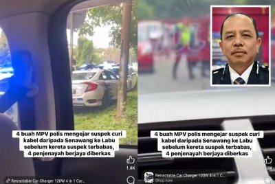 Tangkap layar video tular memaparkan kejayaan polis memberkas suspek. Gambar kecil: Azahar