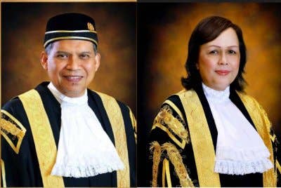 Abu Bakar (kiri) dilantik melaksanakan kuasa dan tugas Hakim Besar Malaya susulan Hasnah (kanan) yang bersara wajib pada Jumaat.