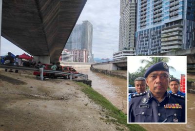 Telefon bimbit milik mangsa yang dihanyutkan kepala air di Sungai Klang berhampiran Jambatan Saloma dikesan di sekitar kawasan Puchong atau Shah Alam. Gambar kecil: Sazalee