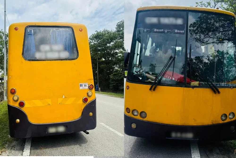 Bas sekolah yang membawa 19 murid dikesan telah tamat cukai jalan sejak lima tahun lalu