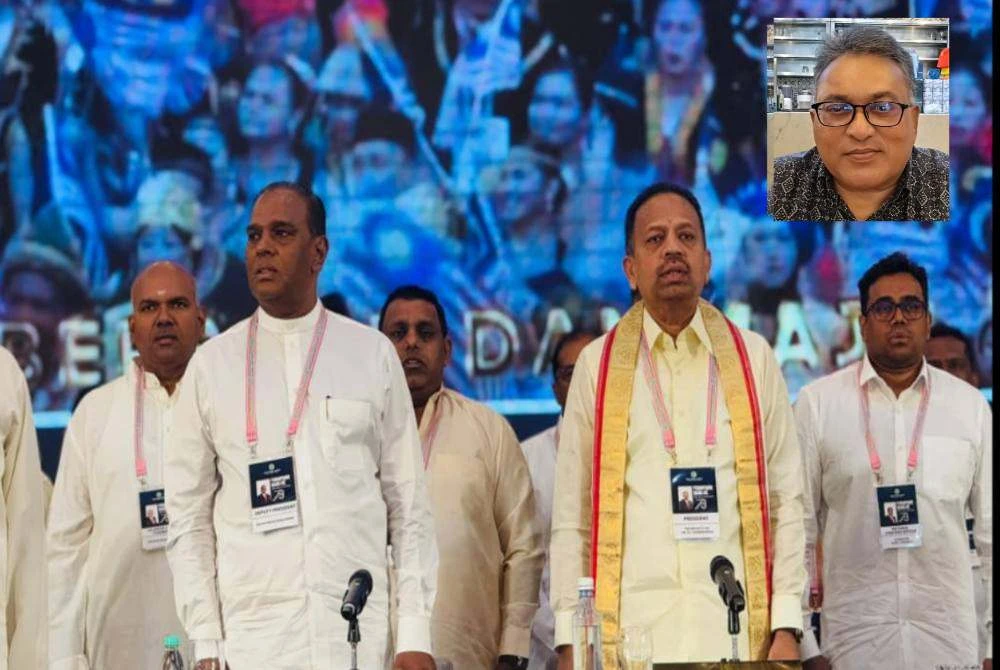 MIC tidak akan membuat sebarang keputusan sama ada kekal atau keluar daripada BN pada Perhimpunan Agung Tahunan ke-79 parti itu yang berlangsung di IDCC pada Ahad lalu.Gambar kecil: M. Vivekananthan