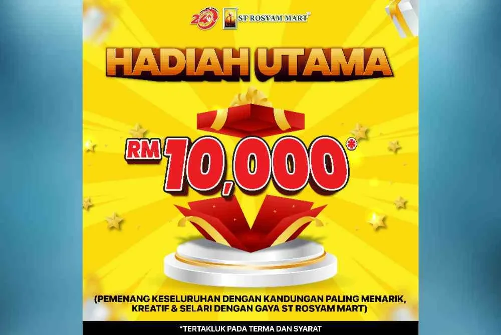 Hadiah Utama RM10,000 untuk pemenang keseluruhan dengan kandungan paling kreatif, menarik dan selari gaya ST Rosyam Mart (tertakluk pada terma dan syarat).