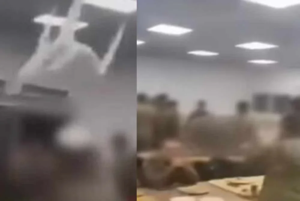 Insiden pergaduhan itu tular di media sosial.-Agensi