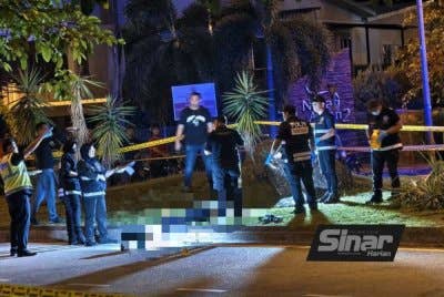 Seorang lelaki maut dipercayai ditembak ketika sedang makan di sebuah restoran di Nusari Biz Sendayan pada Rabu. - Foto: SYAMILAH ZULKIFLI