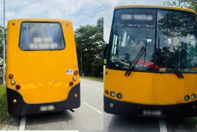 Bas sekolah yang membawa 19 murid dikesan telah tamat cukai jalan sejak lima tahun lalu