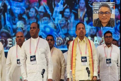 MIC tidak akan membuat sebarang keputusan sama ada kekal atau keluar daripada BN pada Perhimpunan Agung Tahunan ke-79 parti itu yang berlangsung di IDCC pada Ahad lalu.Gambar kecil: M. Vivekananthan