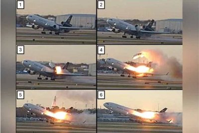 Imej dramatik yang baru didedahkan menunjukkan enjin sebuah pesawat kargo UPS tercabut dari sayap sebelum meletup dan terhempas semasa berlepas awal bulan ini, mengorbankan 14 orang dan mencederakan 23 yang lain.Foto AP