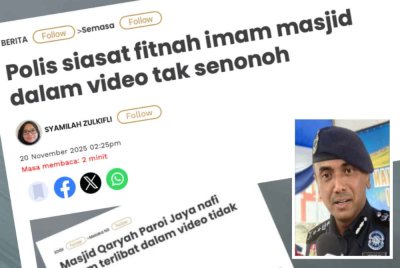 Laporan Sinar Harian pada 20 November lalu. Gambar kecil: Alzafny