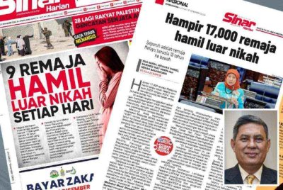 Laporan Sinar Harian pada Jumaat. Gambar kecil: Alimuddin 