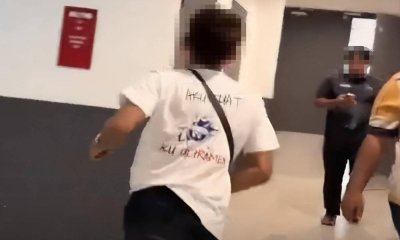 Gambar tular menunjukkan suspek melarikan diri sebaik menyedari perbuatannya terbongkar. 