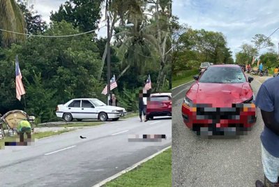 Dua kanak-kanak maut selepas dirempuh sebuah kereta semasa menunggang basikal. Foto tular