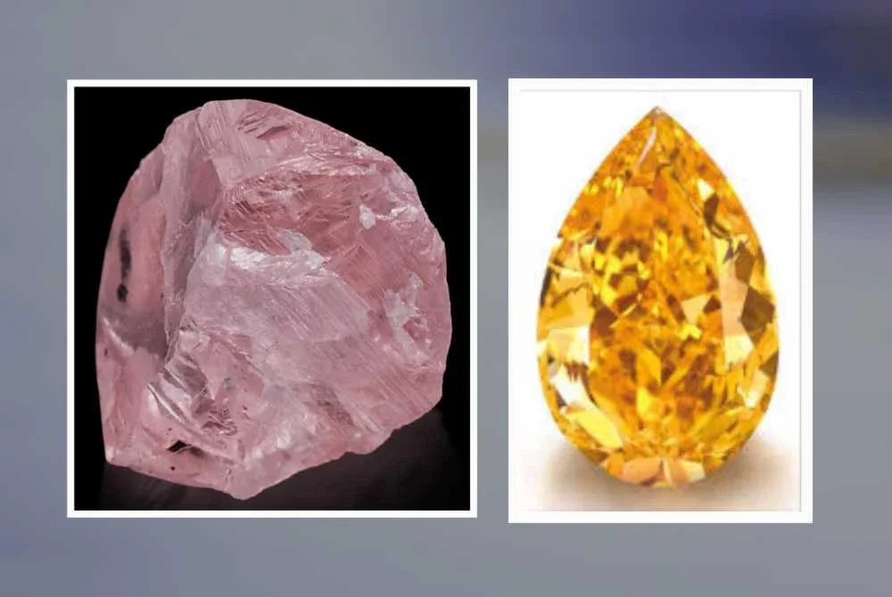 Dari kiri; Williamson Pink Star dan The Orange Diamond.