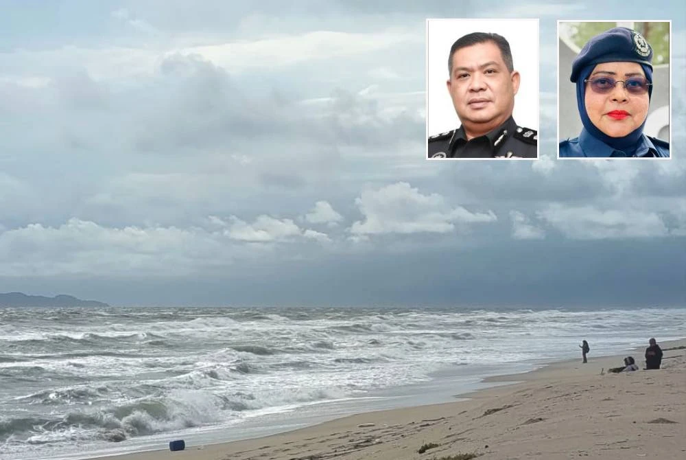 Musim MTL membawa ombak besar, angin kencang dan hujan lebat yang boleh mengundang bahaya kepada pengunjung pantai. Gambar kecil dari kiri: Azli dan Maizura.