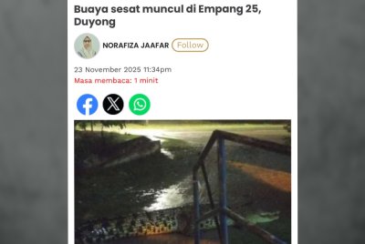 Laporan Sinar Harian pada Ahad.