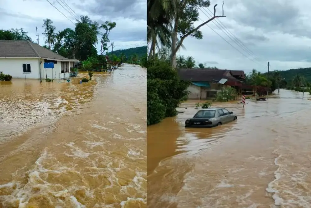 Rumah penduduk di Kubang Pasu yang terjejas banjir.