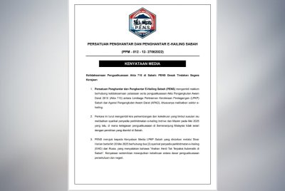 Kenyataan PENS pada Selasa.