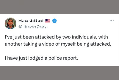 Status dimuat naik di X selepas diserang dua lelaki berkenaan.