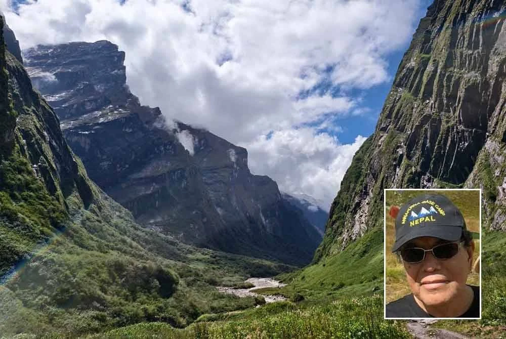 Gunung, lembah dan kehijauan. Gambar kecil: Johan