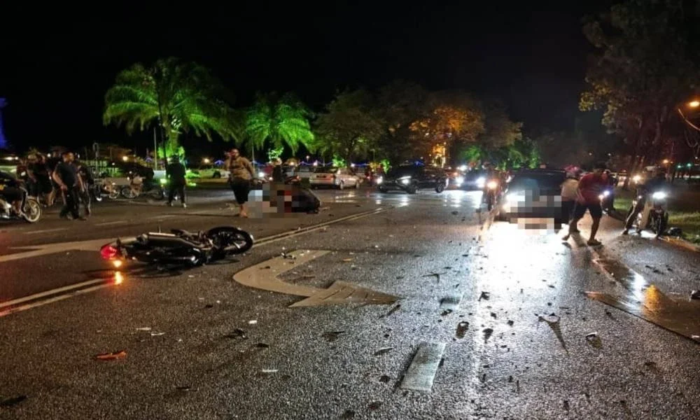 Lokasi kejadian kemalangan yang menyebabkan mangsa maut. Foto tular 