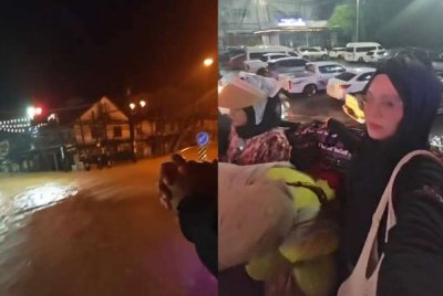 Suasana banjir yang sempat dirakam ketika dalam perjalanan menghala ke sempadan.