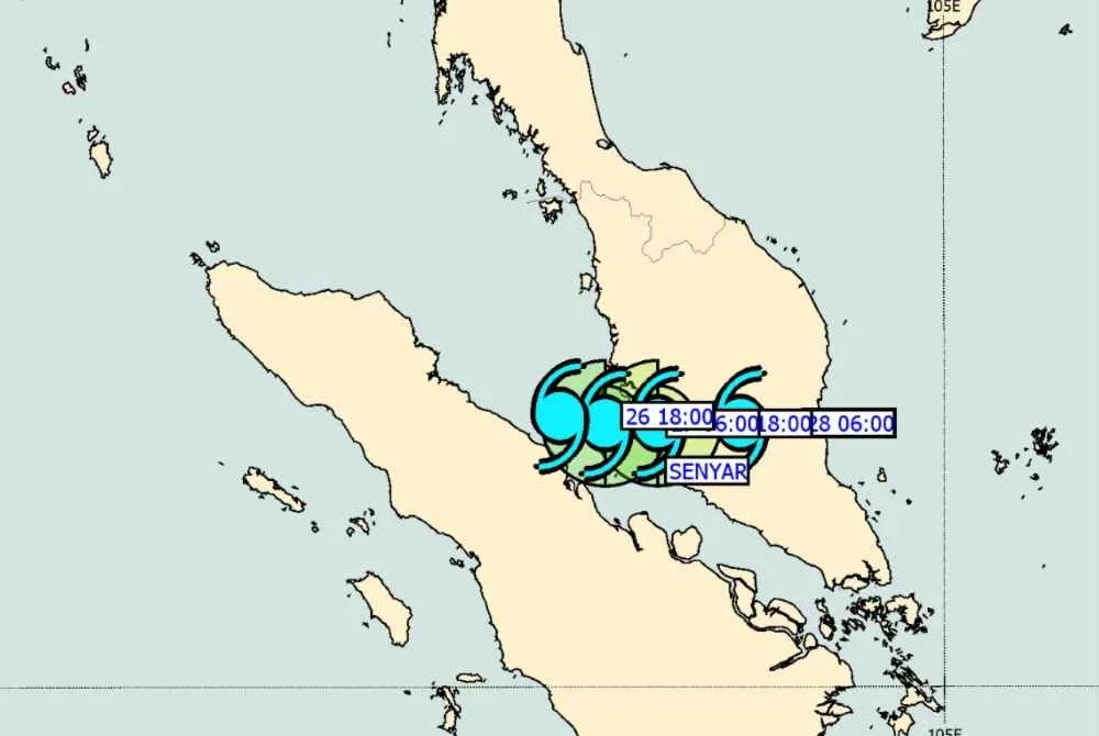 Amaran ribut tropika yang berpotensi menyebabkan hujan lebat berterusan, angin kencang dan laut bergelora bagi negeri-negeri barat dan tengah Semenanjung.