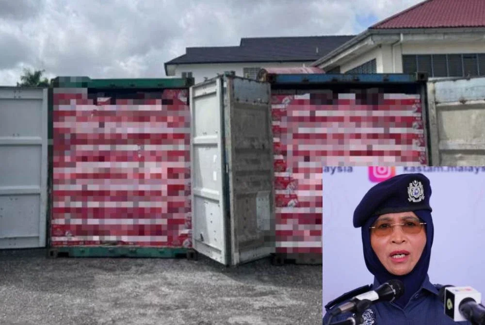 JKDM menemukan enam kontena berisi minuman keras. Gambar kecil: Siti Mang