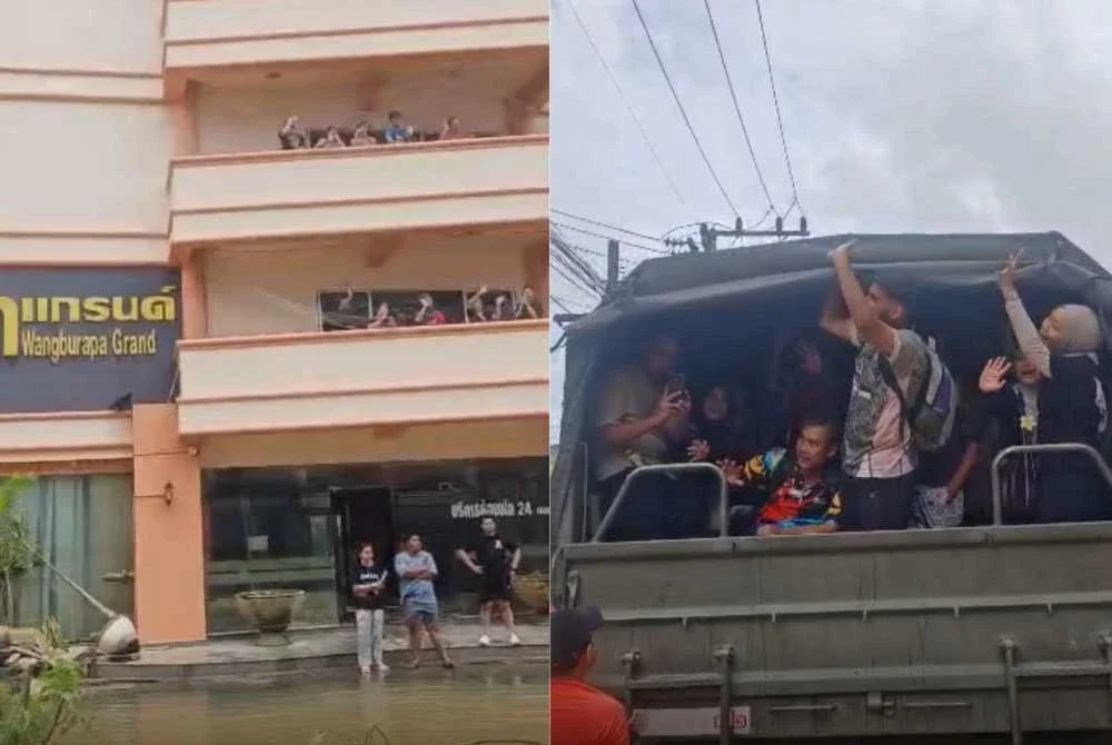 Pelajar dan pensyarah UUM ketika dibawa keluar dari hotel penginapan ke penempatan sementara sebelum dibawa pulang ke Malaysia. - Foto: FB Zambry Abd Kadir