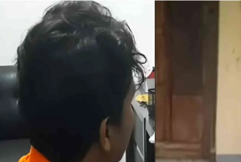 Suspek berjaya ditahan dan kesan rumah peminjam yang dibakar berkenaan. Foto Agensi