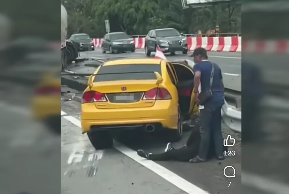 Tangkap layar mengenai kemalangan berkenaan yang dimuat naik di laman TikTok.