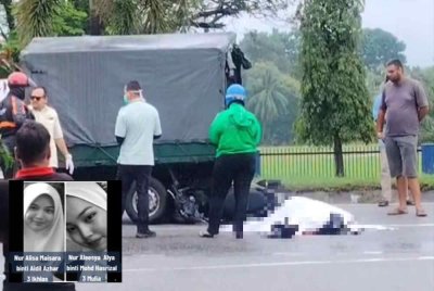 Mangsa disahkan meninggal dunia di tempat kejadian selepas digilis lori dalam kejadian di Jalan Kuala Kangsar, pada Jumaat.