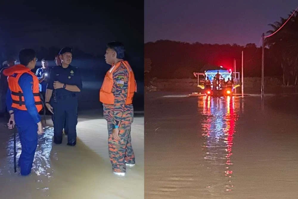 Anggota bomba giat menjalan operasi mencari dan menyelamatkan mangsa.