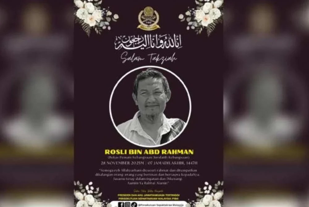 Rosli Abd Rahman menghembuskan nafas terakhir di ibu negara malam tadi.