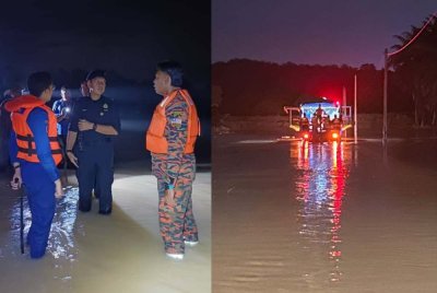 Anggota bomba giat menjalan operasi mencari dan menyelamatkan mangsa.