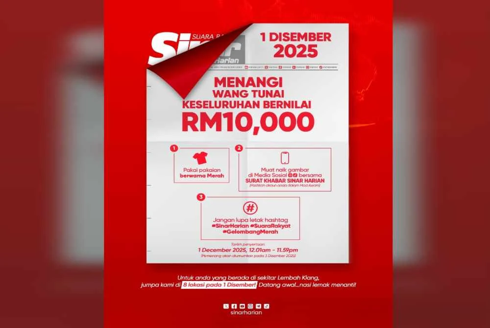 Individu bertuah berpeluang menjadi sebahagian daripada pemenang wang tunai bersempena dengan kempen Suara Rakyat dan wajah baharu Sinar Harian.