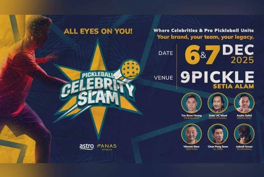 Pickleball Celebrity Slam 2025 berlangsung di 9Pickle, Setia Alam pada 6 dan 7 Disember ini.
