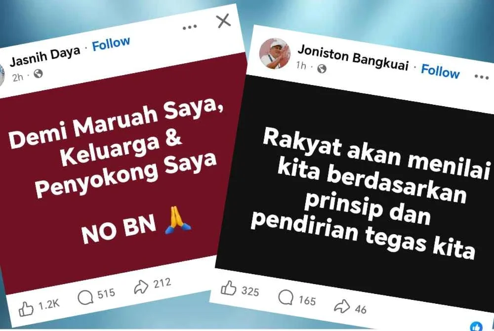 Hantaran yang dimuat naik oleh ADUN GRS di media sosial masing-masing.