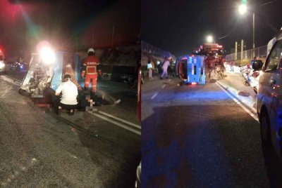 Van kilang yang dinaki mangsa hilang kawalan lalu terbabas sehingga mengorbankan seorang pekerja kilang.