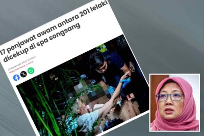Laporan Sinar Harian baru-baru ini berkaitan serbuan premis yang menawarkan aktiviti hubungan songsang. Gambar kecil: Zaliha 
