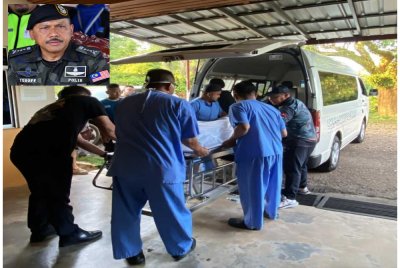 Ketua Polis Daerah Tanah Merah, Superintenden Mohd Haki Hasbullah (kanan) menguruskan jenazah Mastura di Unit Forensik Hospital Tanah Merah pada Isnin dan Ketua Polis Kelantan, Datuk Mohd Yusoff Mamat (gambar kecil). - Foto: Sinar Harian