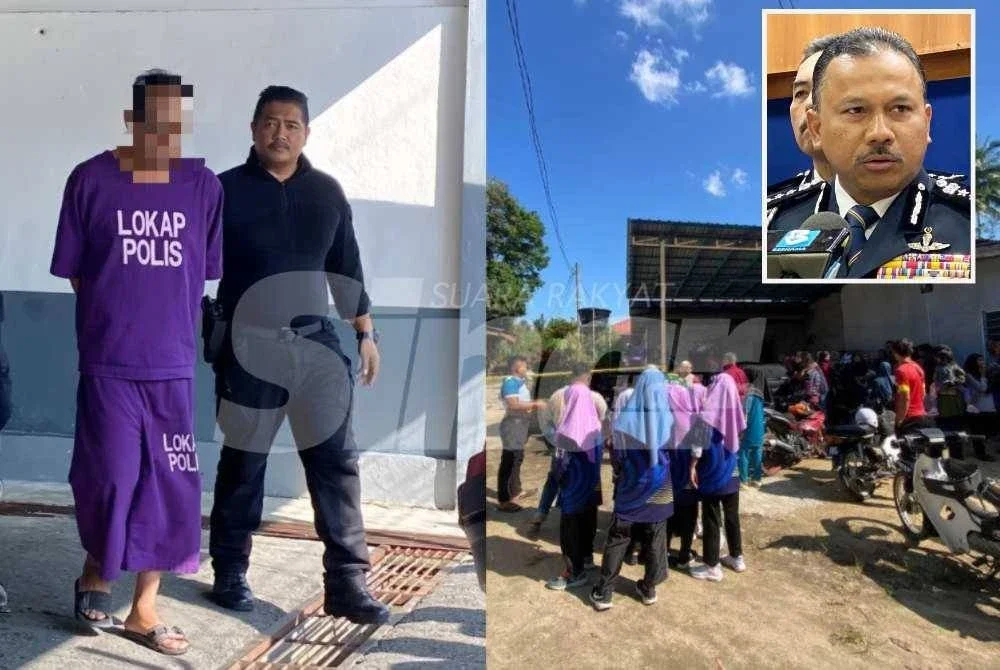 Lelaki tikam isteri sehingga maut dalam kejadian di Kampung Paku, Gual Ipoh di sini pada Isnin direman selama enam hari sehingga Ahad ini. - Gambar kecil (Mohd Yusoff)