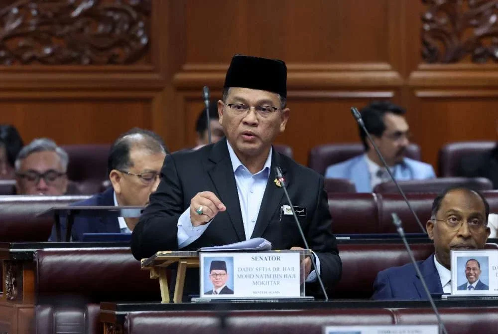 Mohd Na’im pada Mesyuarat Ketiga, Penggal Keempat Parlimen ke-15 Persidangan Dewan Negara di Bangunan Parlimen pada Selasa. Foto: Bernama