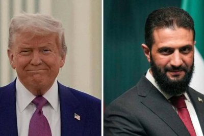 Trump (kiri) berkata, Sharaa “sedang berusaha keras memastikan perkara baik berlaku dan kedua-dua negara - Syria dan Israel - dapat menjalin hubungan yang panjang dan makmur.”