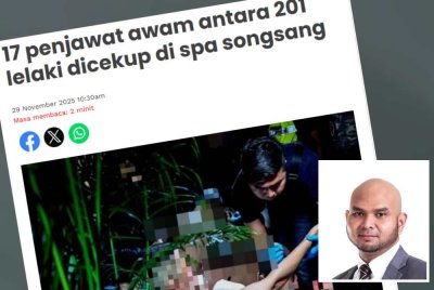 Laporan Sinar Harian pada 29 November lalu. Gambar kecil: Muhamad Hisham.