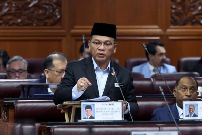 Mohd Na’im pada Mesyuarat Ketiga, Penggal Keempat Parlimen ke-15 Persidangan Dewan Negara di Bangunan Parlimen pada Selasa. Foto: Bernama
