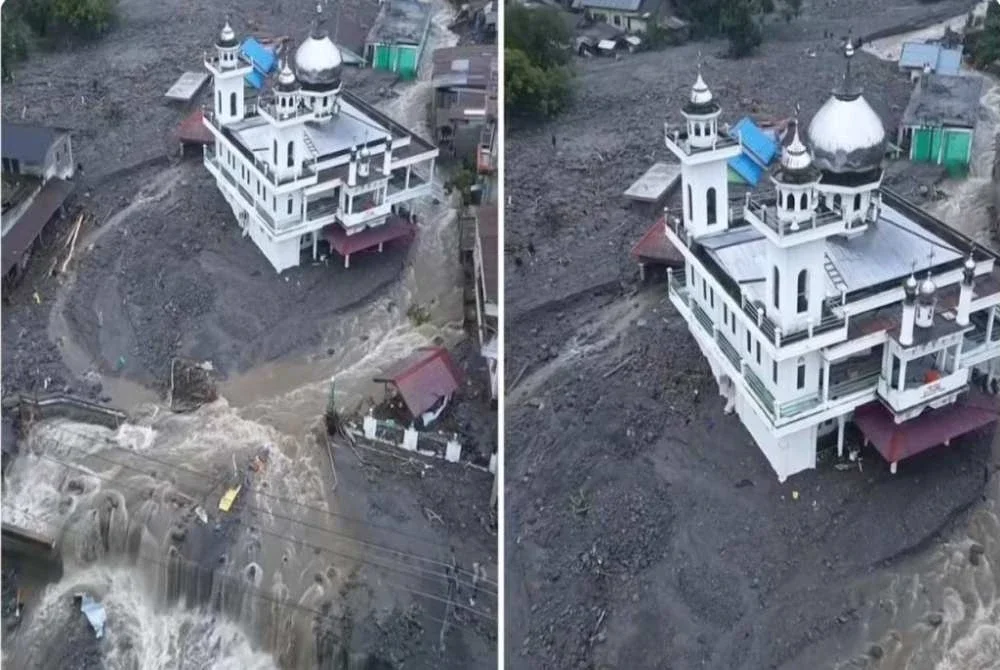 Keadaan masjid berkenaan yang kekal utuh dan tidak terjejas akibat banjir.-Agensi