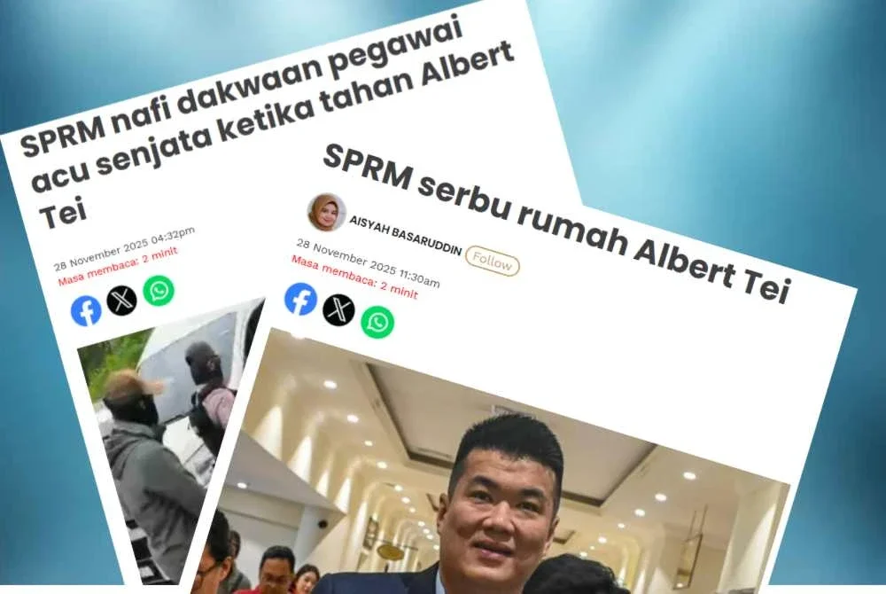Laporan Sinar Harian sebelum ini berkaitan serbuan SPRM di kediaman ahli perniagaan, Albert Tei di Puchong, Selangor.