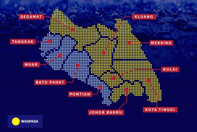 Amaran hujan berterusan di enam daerah pada hujung minggu ini.