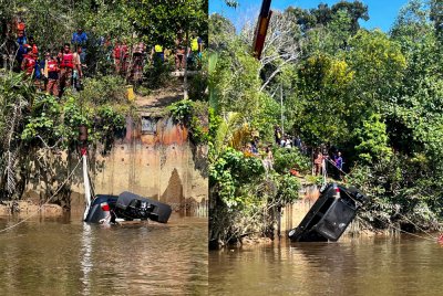 Pasangan suami isteri yang dilaporkan hilang selepas kereta dinaiki mereka terjunam ke dalam Sungai Rompin di Kampung Ayau ditemukan lemas.